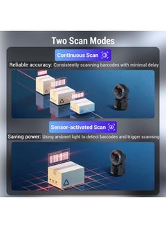 تيرا ماسح الباركود المكتبي متعدد الاتجاهات: 1D 2D QR قارئ الباركود بدون استخدام اليدين USB سلكي رأس مسح قابل للتعديل التوصيل والتشغيل لنقاط البيع سوبر ماركت متجر بيع بالتجزئة الدفع عبر الهاتف المحمول نموذج 9000  - Image 3