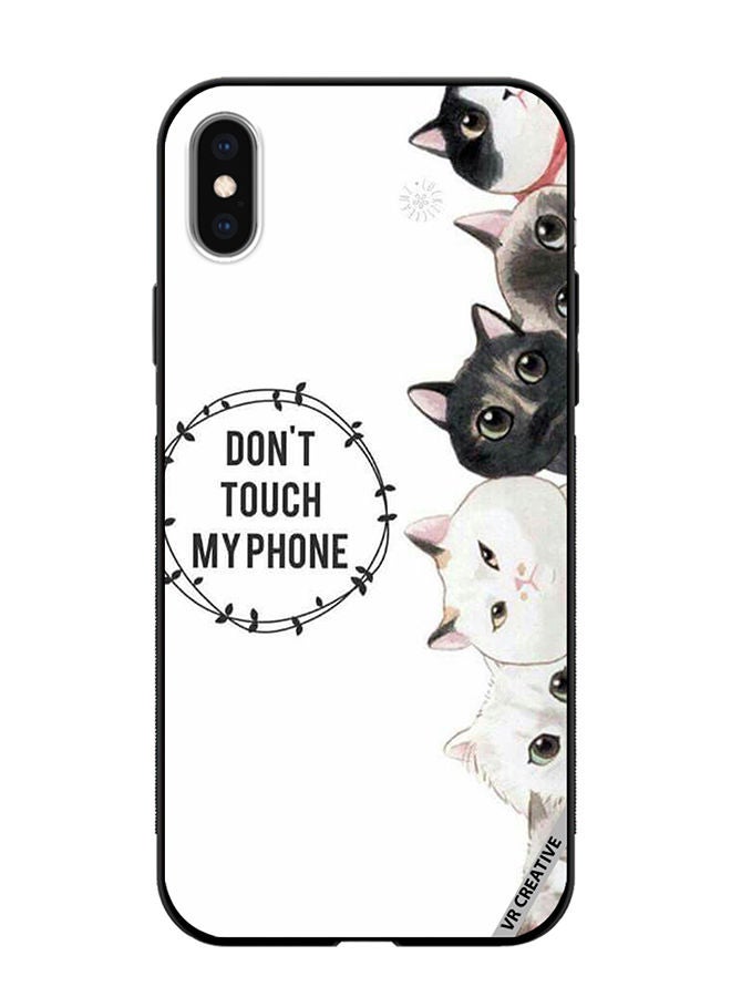VR CREATIVE Protective Case Cover For Apple iPhone XS Max Cats Don't Touch My Phone Design Multicolour - Image 1