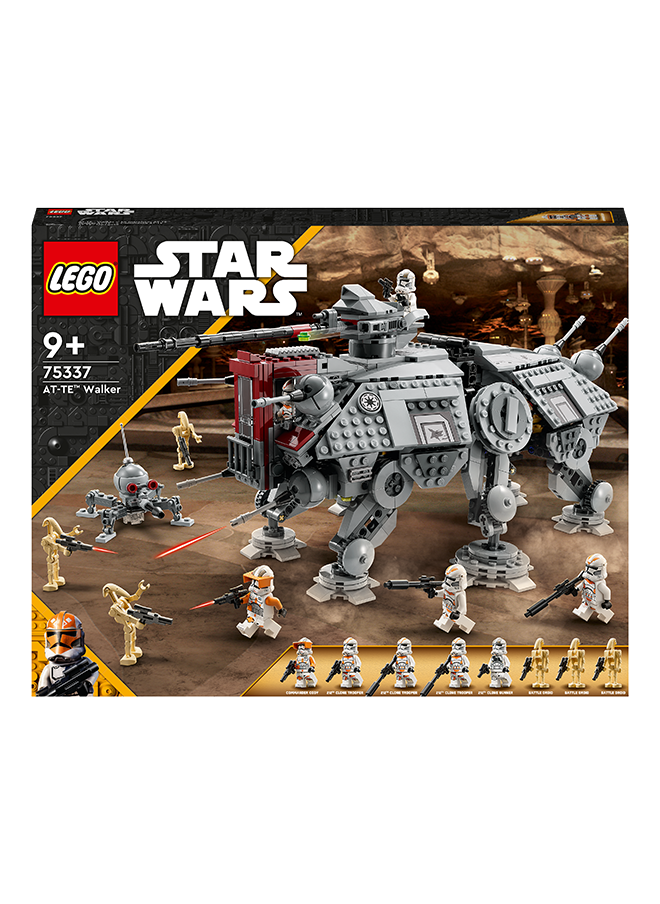 LEGO Star Wars AT-TE Walker 75337 Toy Building Kit; Fun Gift for Kids Aged 9 and Up; Features Commander Cody, a 212th Clone Gunner, 3 212th Clone Troopers and 3 Battle Droids (1,082 Pieces)