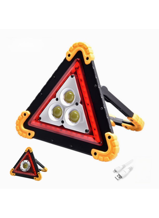 Loquat Outdoor Triangle Frame Safety Red Warning Led Multi-function Car Emergency Light Solar Charging Work Light Vehicle Accessories-Color:LL301+2*18650 - Image 1