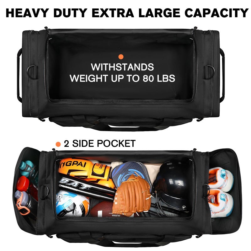 Goloni 130L Heavy Duty Large Duffle Equipment Bag,Catchers Gear Bag with Shoe Compartment,Baseball Duffle Bag for Training Gear Sports Gym Equipment - Image 3