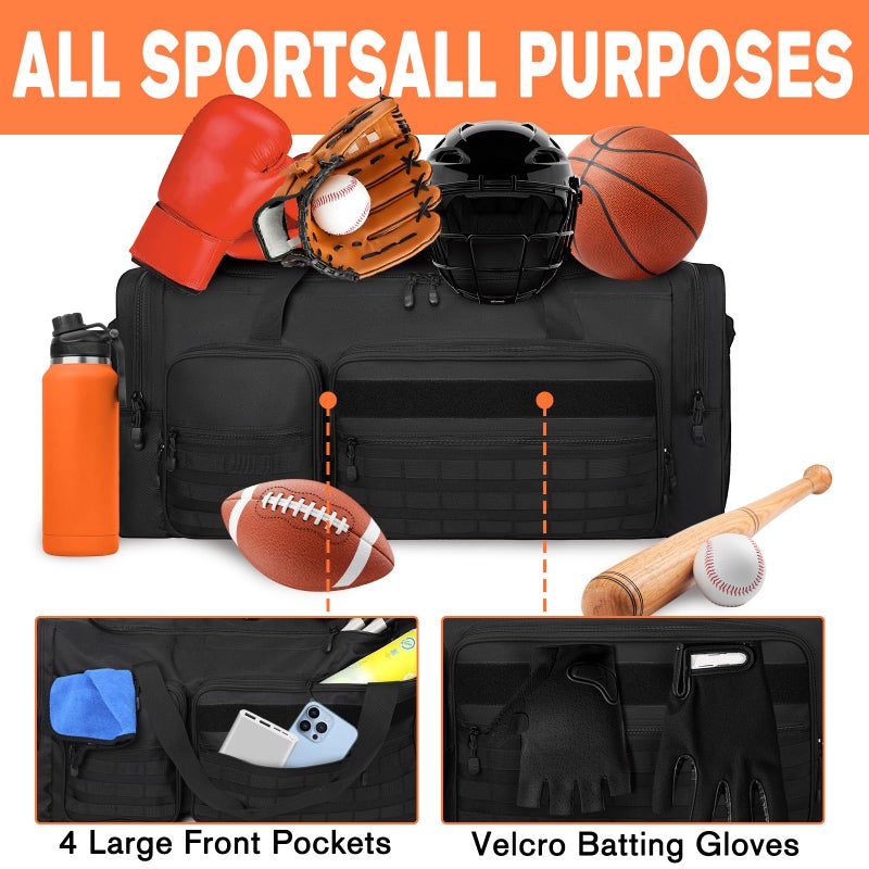 Goloni 130L Heavy Duty Large Duffle Equipment Bag,Catchers Gear Bag with Shoe Compartment,Baseball Duffle Bag for Training Gear Sports Gym Equipment - Image 2
