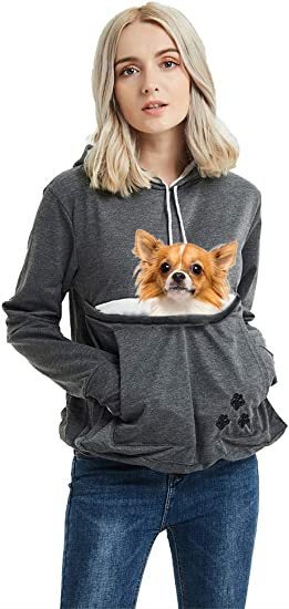 Oversized Pocket Hoodie Autumn Winter Loose Fit Khaki  - Image 1