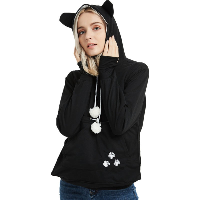 Oversized Pocket Hoodie Autumn Winter Loose Fit Khaki  - Image 5
