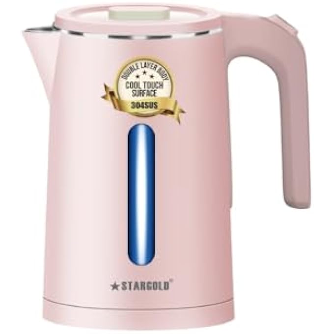 ستارجولد غلاية كهربائية سعة 15 لتر مع إيقاف تشغيل تلقائي 1500 وات من الفولاذ المقاوم للصدأ عالي الجودة 304 ودوران 360 درجة SG1435 ذهبي وردي - Image 1