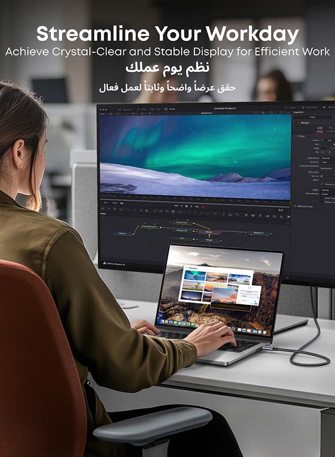 Anker HDMI Cable, 4K@60Hz Ultra-Fast Nylon-Braided USBC to HDMI Cord with Advanced Shielding, Thunderbolt 5/4/3, For MacBook, iPad, iPhone, HDTV, and More (3 FT) - Image 3