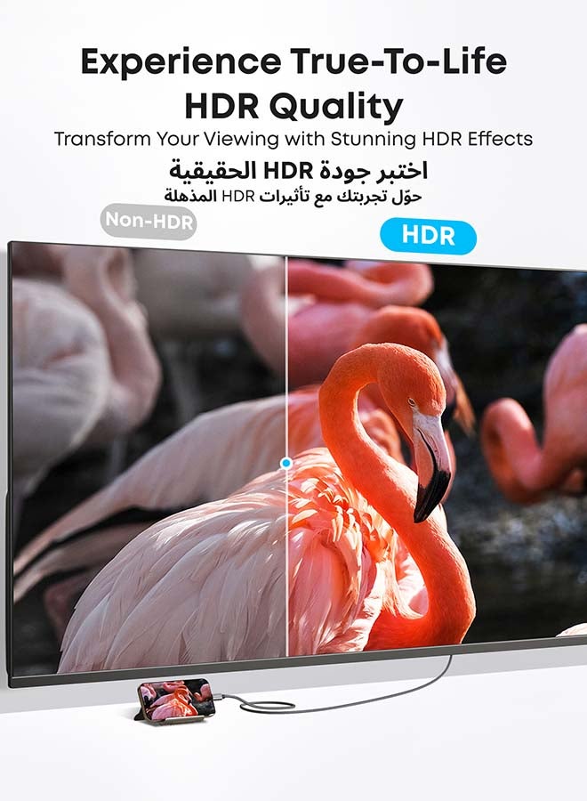 Anker HDMI Cable, 4K@60Hz Ultra-Fast Nylon-Braided USBC to HDMI Cord with Advanced Shielding, Thunderbolt 5/4/3, For MacBook, iPad, iPhone, HDTV, and More (3 FT) - Image 4