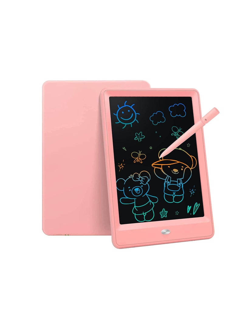 لوح كتابة LCD وردي 10 بوصة لوح رسم للخربشة لوح رسم ملون إلكتروني لعبة تعليمية هدية للفتيات الأولاد 3-8 سنوات أطفال صغار سفر عيد ميلاد - Image 1