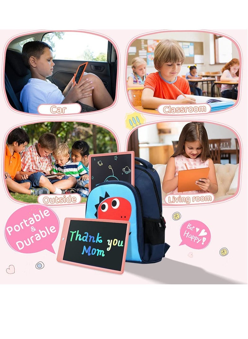 لوح كتابة LCD وردي 10 بوصة لوح رسم للخربشة لوح رسم ملون إلكتروني لعبة تعليمية هدية للفتيات الأولاد 3-8 سنوات أطفال صغار سفر عيد ميلاد - Image 4
