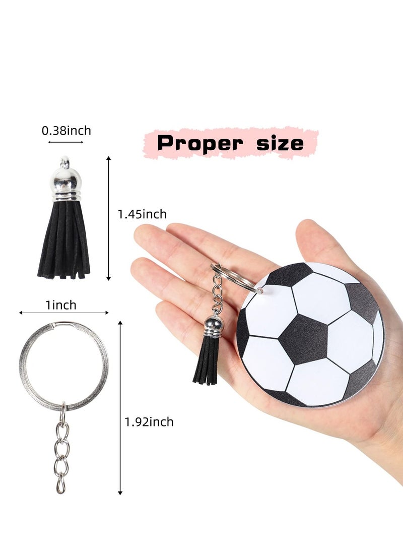 Y&D Soccer Acrylic Keychain Blanks Kit Include 20 with Tassels Rings Set Party Favors for Boys School Carnival Reward Bag Gift Fillers  - Image 4