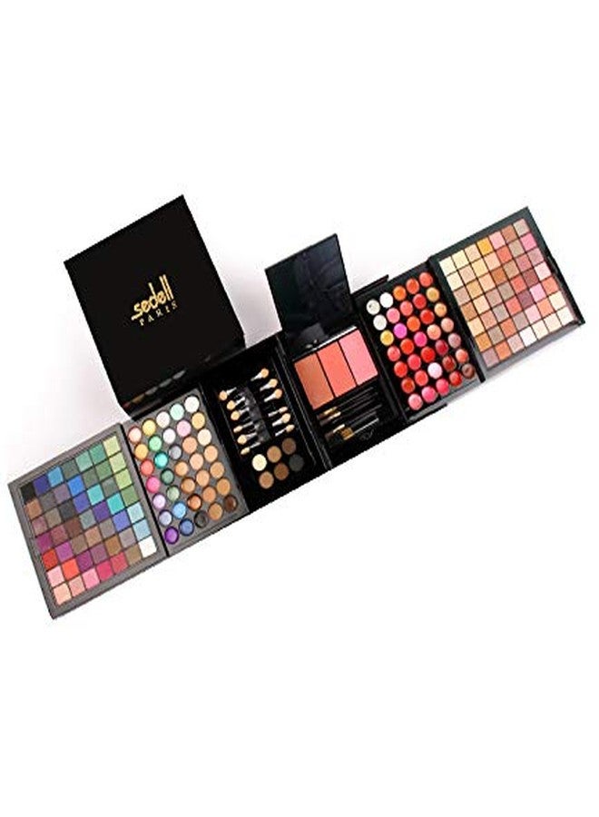 Sedell Professional 177 Colors Eyeshadow Palette Matte Shimmer Eyeshadow Blush Lip Color Bow Shader Brushes Concealer Kit, Multicolor, 80 g - Image 3