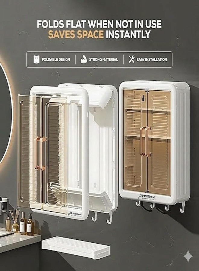 PAVITRAM Wall Mounted Storage Cabinet for Kitchen and Bathroom, Multipurpose Rack, Space Saving Design (1) - Image 3