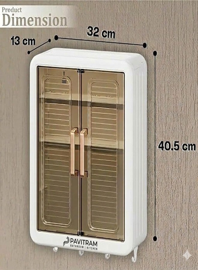 PAVITRAM Wall Mounted Storage Cabinet for Kitchen and Bathroom, Multipurpose Rack, Space Saving Design (1) - Image 2