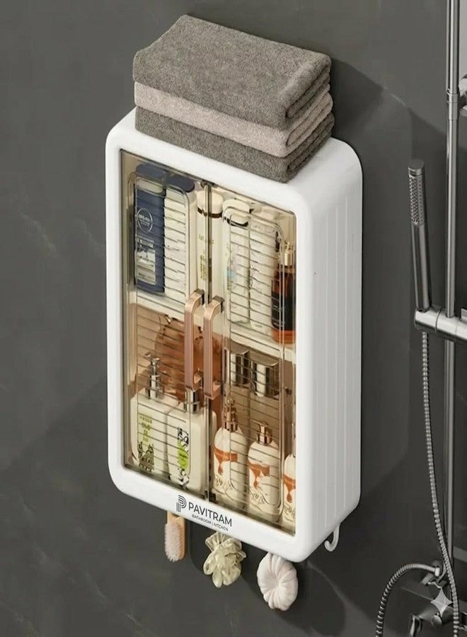 PAVITRAM Wall Mounted Storage Cabinet for Kitchen and Bathroom, Multipurpose Rack, Space Saving Design (1) - Image 1