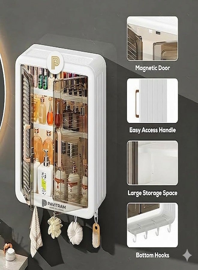 PAVITRAM Wall Mounted Storage Cabinet for Kitchen and Bathroom, Multipurpose Rack, Space Saving Design (1) - Image 4