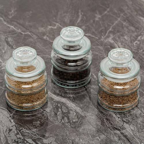 MUAC® Glass Container With Lid For Kitchen Small Jars for Kitchen Storage Pop Jar Glass Jar Food Storage Containers For Storing Spices, Jam, Honey, Aachar, Sugar, Coffee Beans 200ml Capacity, Set of 3 - Image 3