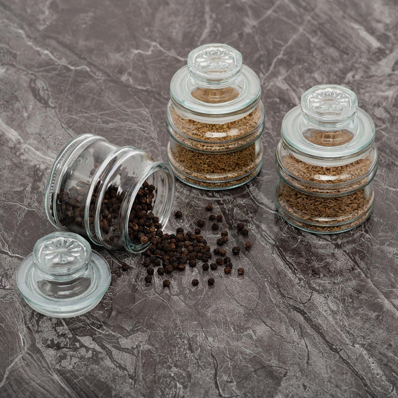 MUAC® Glass Container With Lid For Kitchen Small Jars for Kitchen Storage Pop Jar Glass Jar Food Storage Containers For Storing Spices, Jam, Honey, Aachar, Sugar, Coffee Beans 200ml Capacity, Set of 3 - Image 5