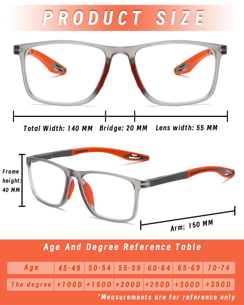 Hubeye 5 Pairs TR90 Sports Reading Glasses for Men and Women Ultralight Flexible Anti-Blue Light Readers +2.0 - Image 4