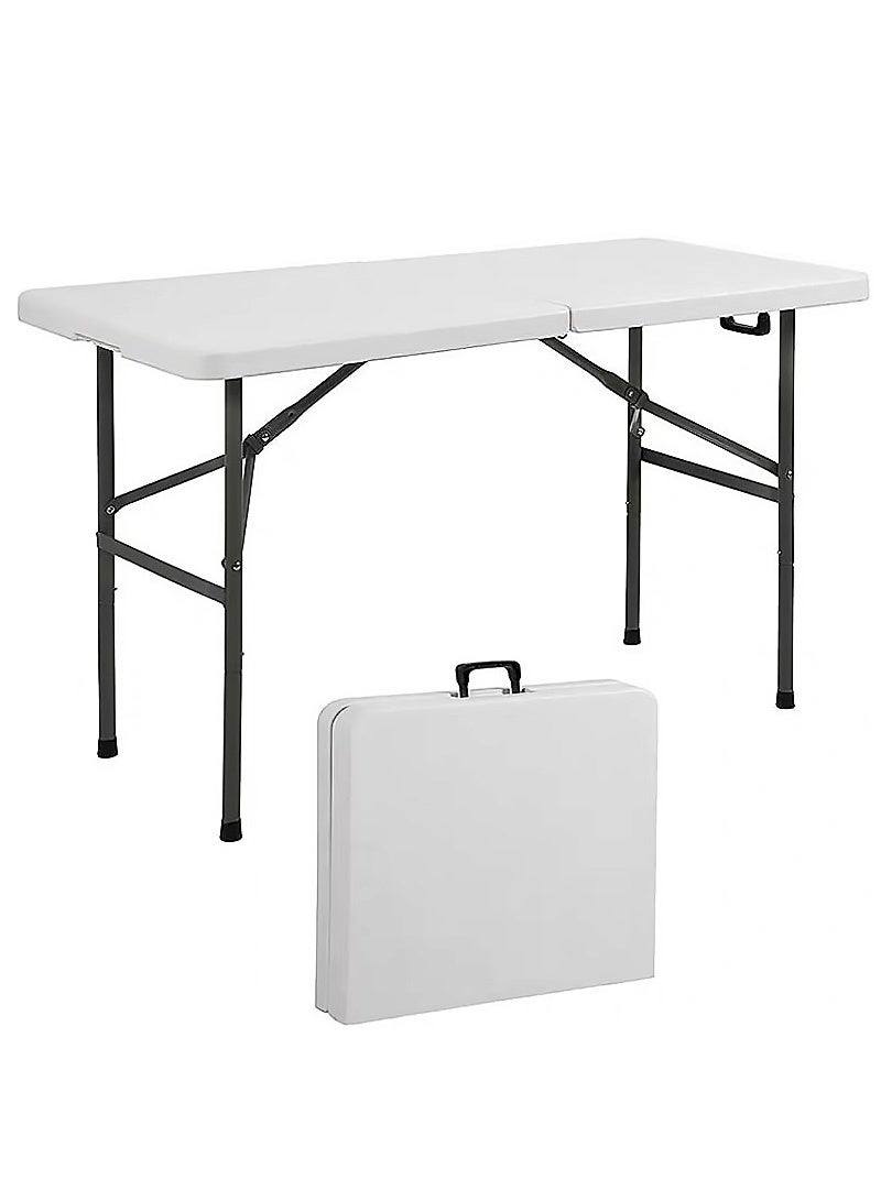 إيه جي دي طاولة بلاستيكية محمولة للحديقة والشاطئ قابلة للطي مقاس 120سم/أبيض - Image 1