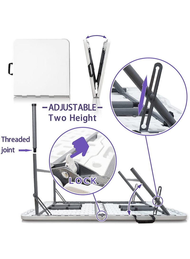 إيه جي دي طاولة بلاستيكية محمولة للحديقة والشاطئ قابلة للطي مقاس 120سم/أبيض - Image 5
