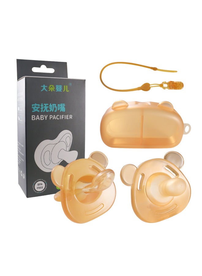 Liquid Super Soft Bear Pacifier Anti-flatulence Silicone Baby Sleeping Type Baby Play Mouth Pinduoduo
