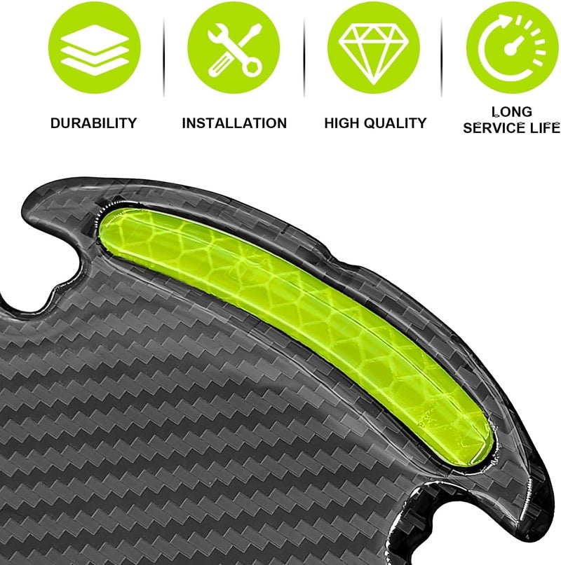 8 PCS Car Door Handle Cup Protector Sticker for Alfa Romeo Giulia Sedan 2015-2023, Automotive Exterior Accessories Bright Reflective Safety Scratch Guard,Green - Image 3