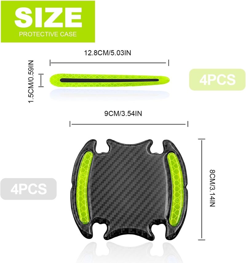 8 PCS Car Door Handle Cup Protector Sticker for Alfa Romeo Giulia Sedan 2015-2023, Automotive Exterior Accessories Bright Reflective Safety Scratch Guard,Green - Image 2
