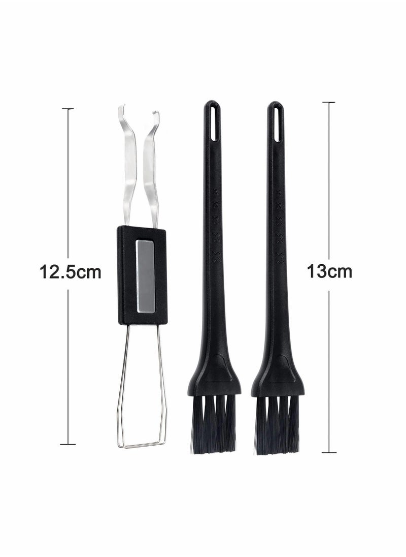 Keycap Puller Switch Puller Stainless Steel Keycap Removal Tool with 2 Pcs Keyboard Cleaning Brush for Mechanical Keyboard