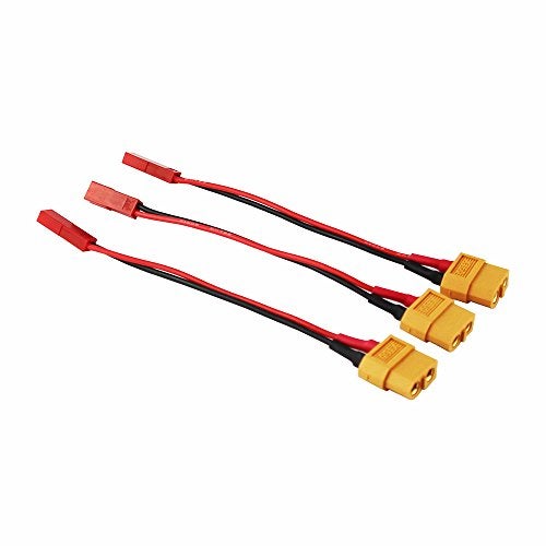 OliYin 3pcs RC XT60 Female to JST Female Charging Adapter Lead 22awg 10cm Wire for Plane Car Helicopter Charger(Pack of 3) - Image 1