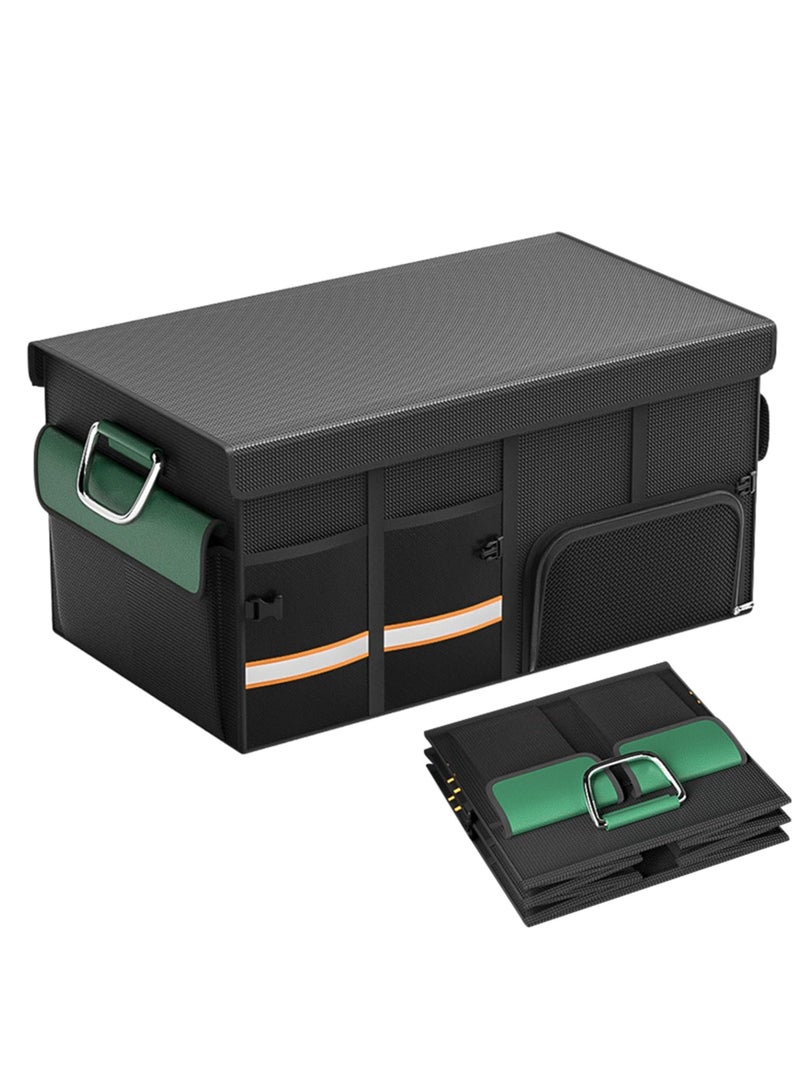 Collapsible Car Trunk Organizer, Waterproof Multi-Compartment Storage, Durable 1680D Oxford, Fits All Vehicles, Black - Image 1