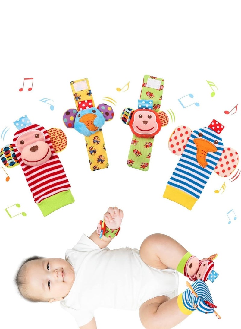 Gonice Infant Rattle Socks Toys 0 to 36 Months, Baby Wrist Rattle Foot Finder Socks Set, Birthday Holiday Present for Newborn Boy Girl 0/3/4/6/7/8/9/12/18 Months Kids Toddler - Image 1