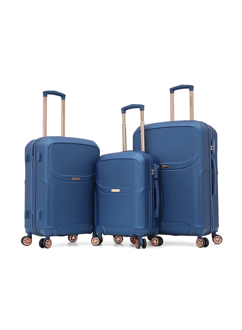 جيوردانو Hardshell Luggage Trolley Bag 3 Pieces Set, BLUE(S-20",M-24",L-28")