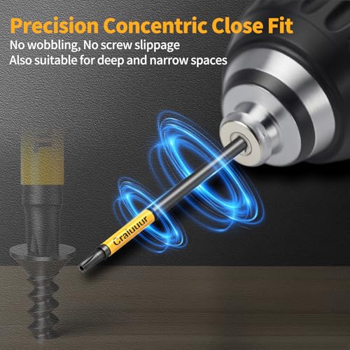 Craluuur 14PCS Impact Long Torx Bit Set, 6-Inch, T7–T40, Tamper Proof Star Bits Set, Magnetic Security Torx Bit Set with 1/4 Inch Hex Shank, S2 Steel, Ideal for Automotive, DIY, Electronics - Image 5