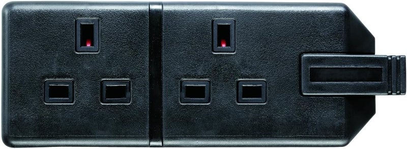 ELS132B-01 Permaplug Two Socket Trailing Socket, without Plug and Cable, 13 Amp, Black - Image 2