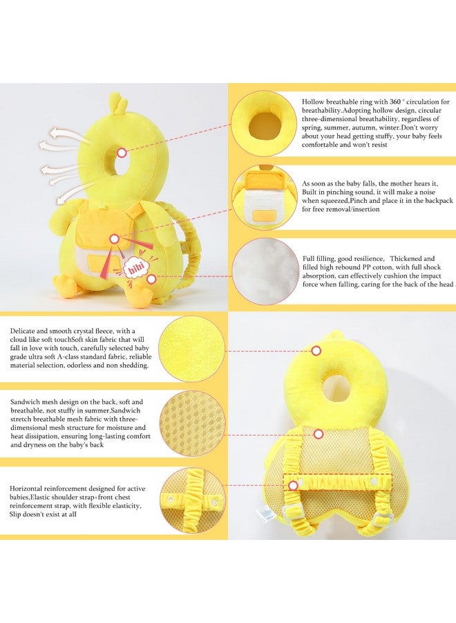 Baby Head Protector Backpack， Baby Backpack Head Protection Pillow for Falling ，Crawling, and Walking Protection, Includes Socks and Knee Pads, A Gift for Your Baby's Growth (Duck-B)  - Image 3