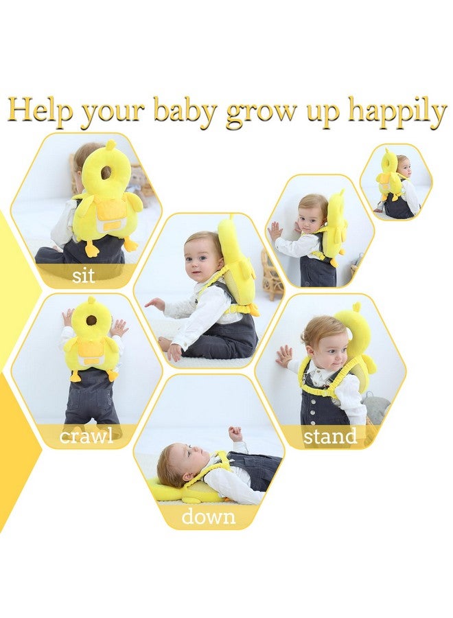 Baby Head Protector Backpack， Baby Backpack Head Protection Pillow for Falling ，Crawling, and Walking Protection, Includes Socks and Knee Pads, A Gift for Your Baby's Growth (Duck-B)  - Image 2