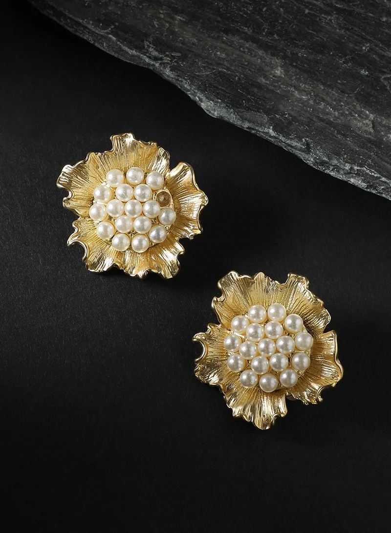 SOHI Sunflower Adornment Artificial Stud Earring Jewellery