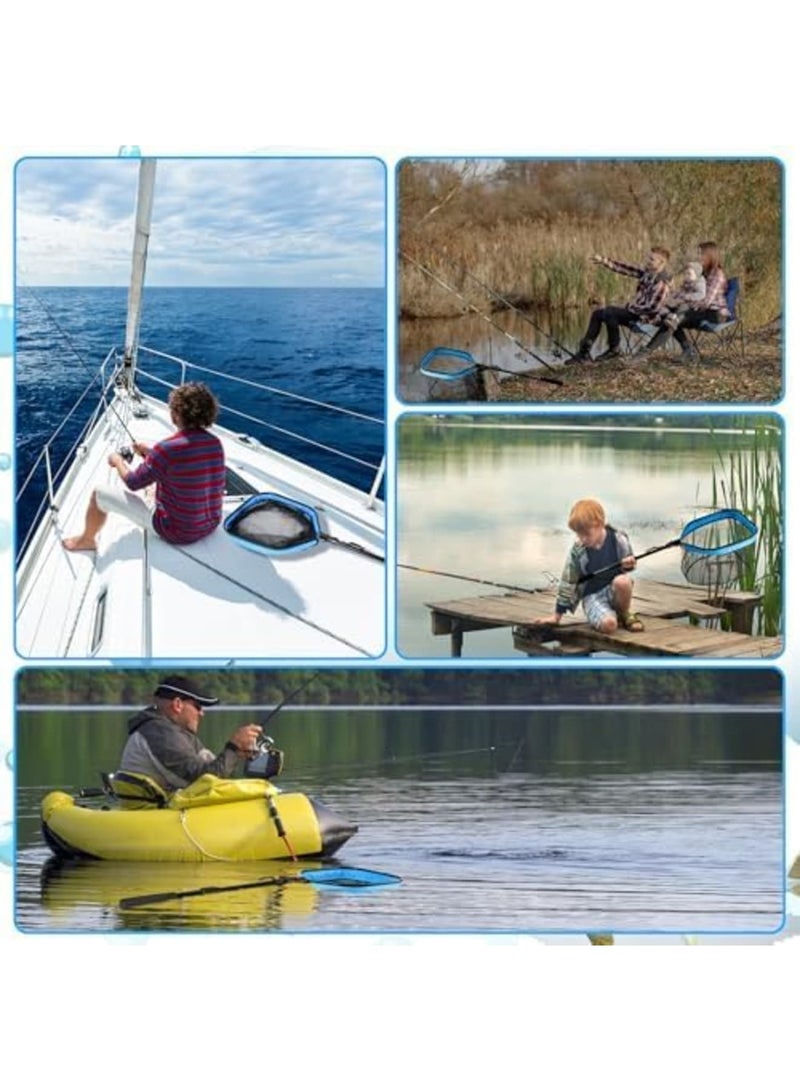 SYOSI Floating Fishing Net for Steelhead, Salmon, Fly, Kayak, Bass, Trout Fishing, Catfish, Rubber Fish Net for Easy Catch & Release, Fishing Gear with Telescoping Handle for Easy Transportation & Storage - Image 5