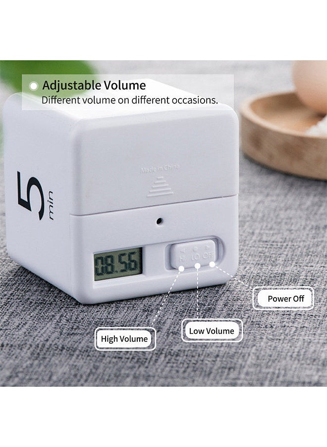 Generic - Portable Cube Timer Digital Kitchen Timer Countdown Alarm 1-3-5-10 Minutes Flip Timing with Digital Display Time Management for Study Sports Cooking Gaming Office - Image 1