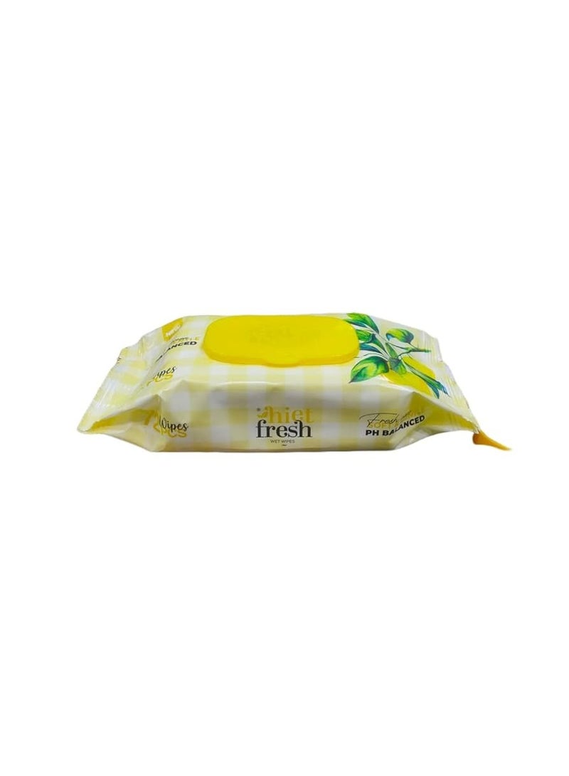 Hiet Fresh Wet Wipes Fresh Lemon 72 Wipes - Image 2