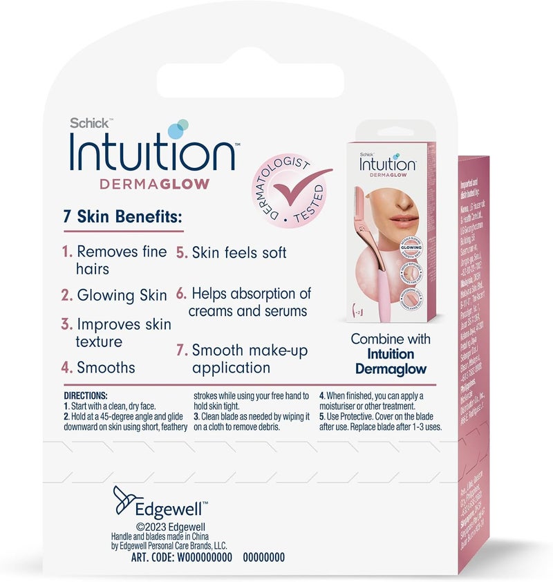 Intuition Derma Glow Facial Razor Refill - 3 Count Dermaplaning Tool for Smooth Skin - Image 2