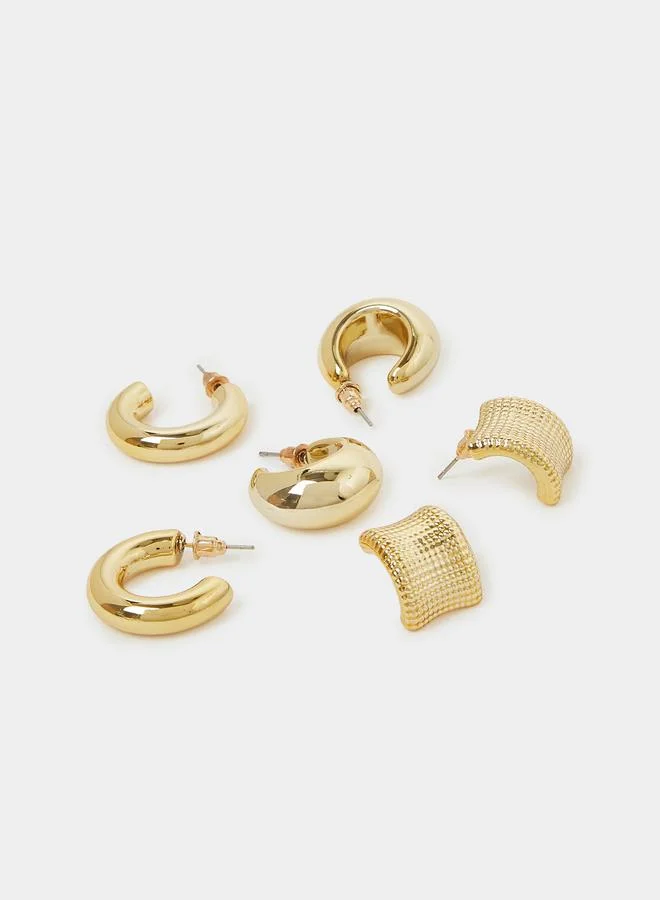 Styli  Pack of 9 - Gold Tone Casual Earring for Women | Best Price UAE