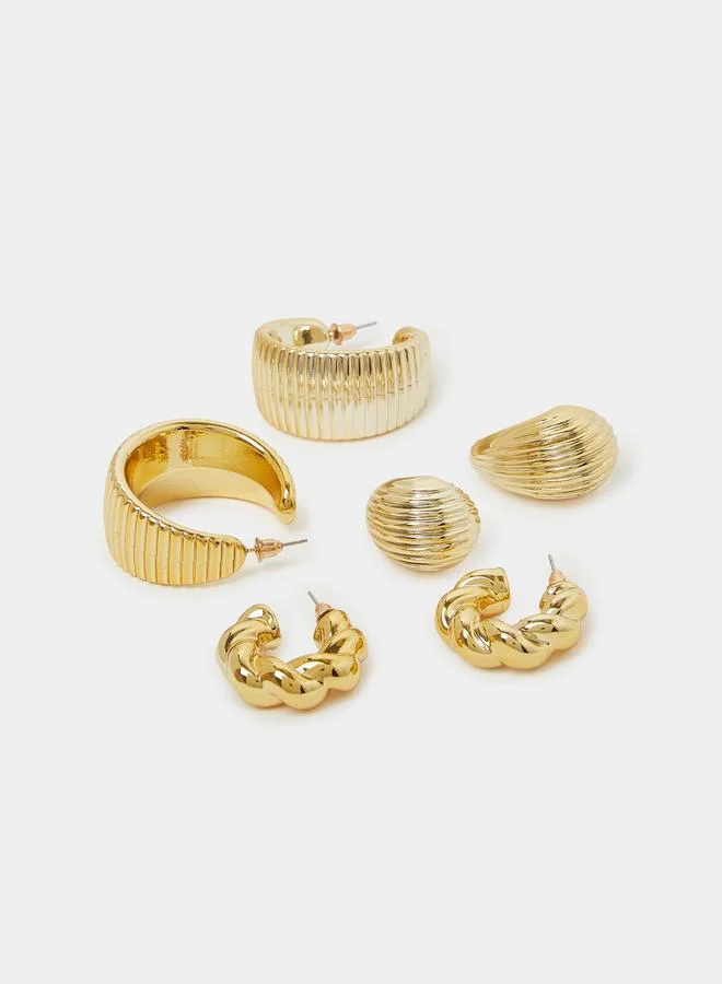 Styli  Pack of 9 - Gold Tone Casual Earring for Women | Best Price UAE