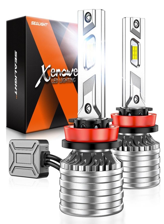 SEALIGHT H11/H8 Fog Bulbs, 55,000LM Super Bright, Cool White Light Powersport, H8 Bulbs with 20,000RPM Turbo Cooling Fan, 10-Year Warranty Plug and Play, Pack of 2 - Image 1