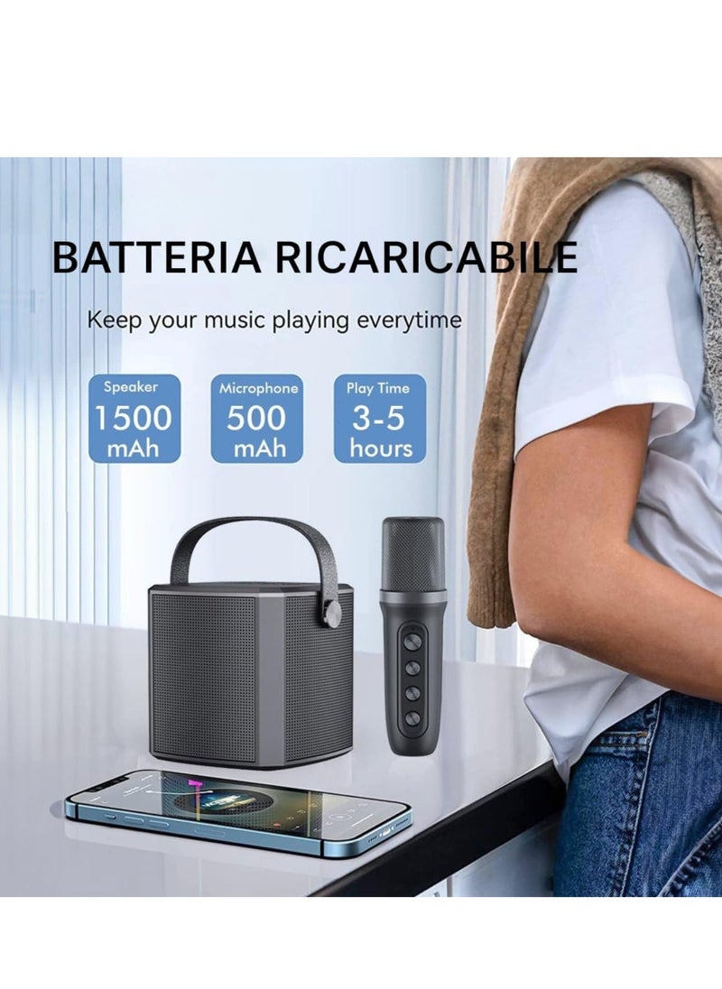 ELTRAZONE Portable Bluetooth Karaoke Speaker with Rechargeable Wireless Microphone, Type-C Charging, Multiple Voice Modes, TF Card Support, Enhanced Sound, Ideal for Home Parties & Outdoor Events (Black) - Image 4