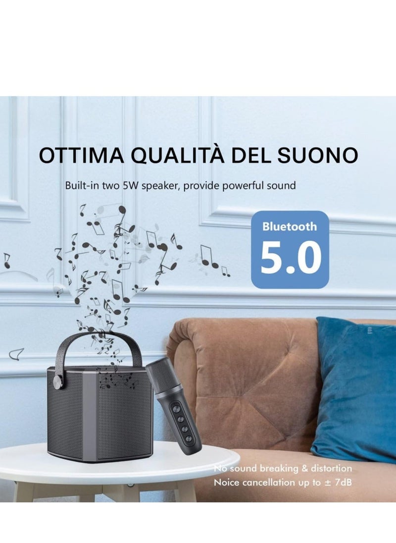 ELTRAZONE Portable Bluetooth Karaoke Speaker with Rechargeable Wireless Microphone, Type-C Charging, Multiple Voice Modes, TF Card Support, Enhanced Sound, Ideal for Home Parties & Outdoor Events (Black) - Image 3