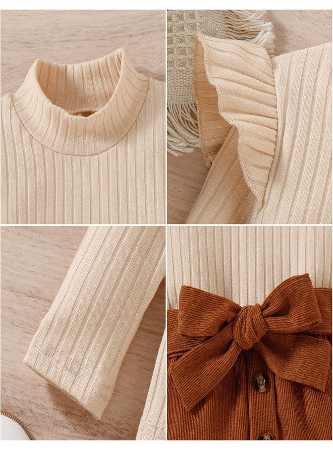 AMAWMW Toddler Baby Girl Fall Winter Clothes Long Sleeve Ruffle Shirt Corduroy Mini Skirt Infant Girl A-line Dress Clothing - Image 5