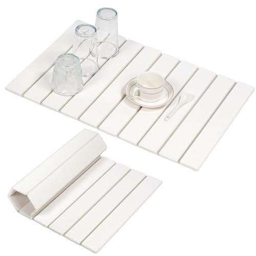 Oxydrily Stone Drying Mat for Kitchen Counter Large Stone Dish Drying Mat Foldable Absorbent Diatomaceous Earth Bath Mat Quick Dry for Kitchen Dishes Bottles Cups Bathroom Any Countertop 23 x 153 - Image 1