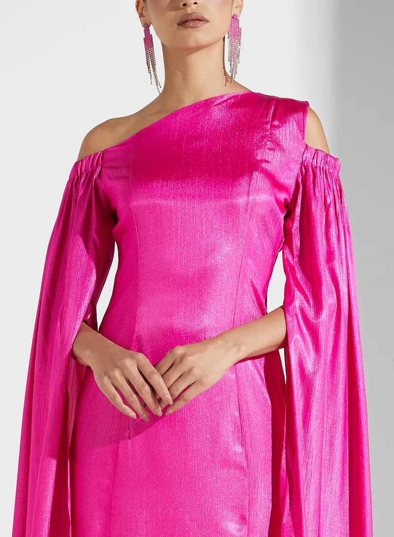 Golden Apple Asymmetric Sleeve Dress
