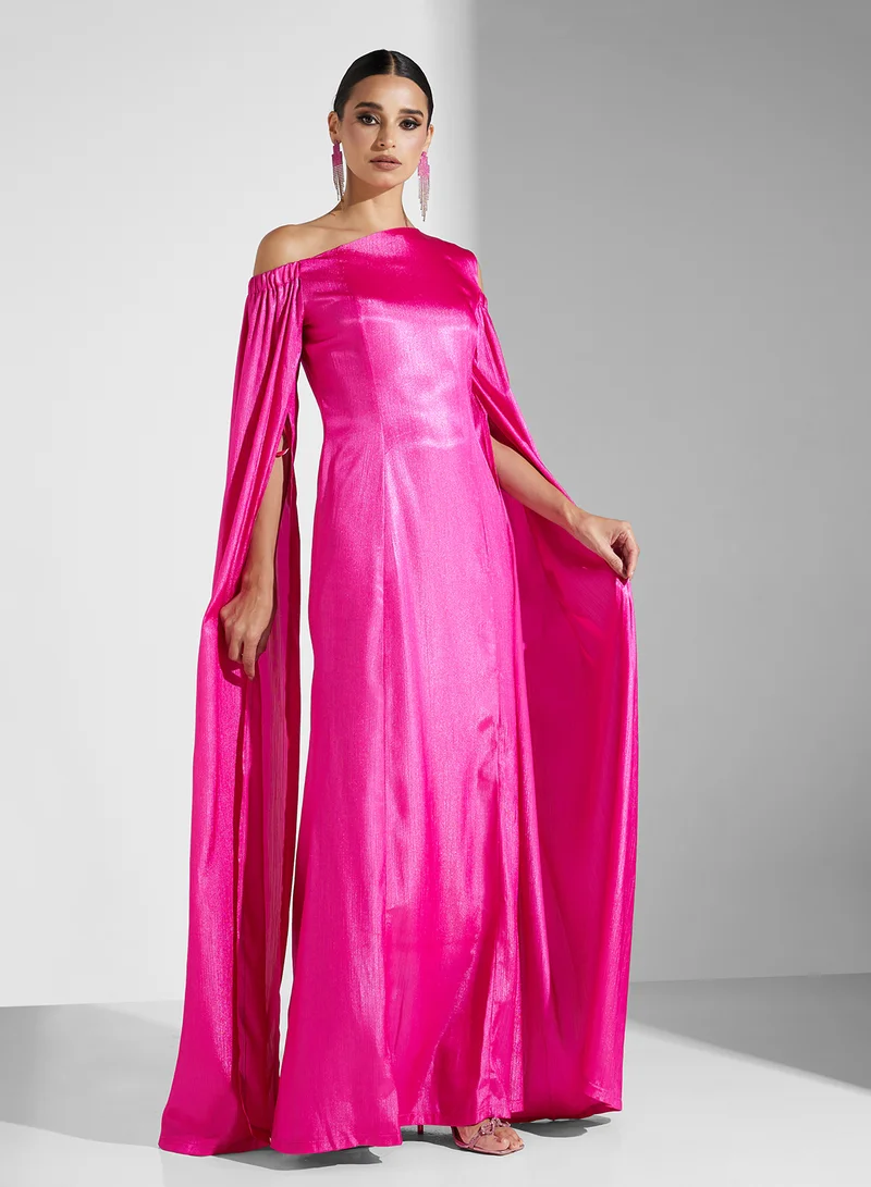 Golden Apple Asymmetric Sleeve Dress